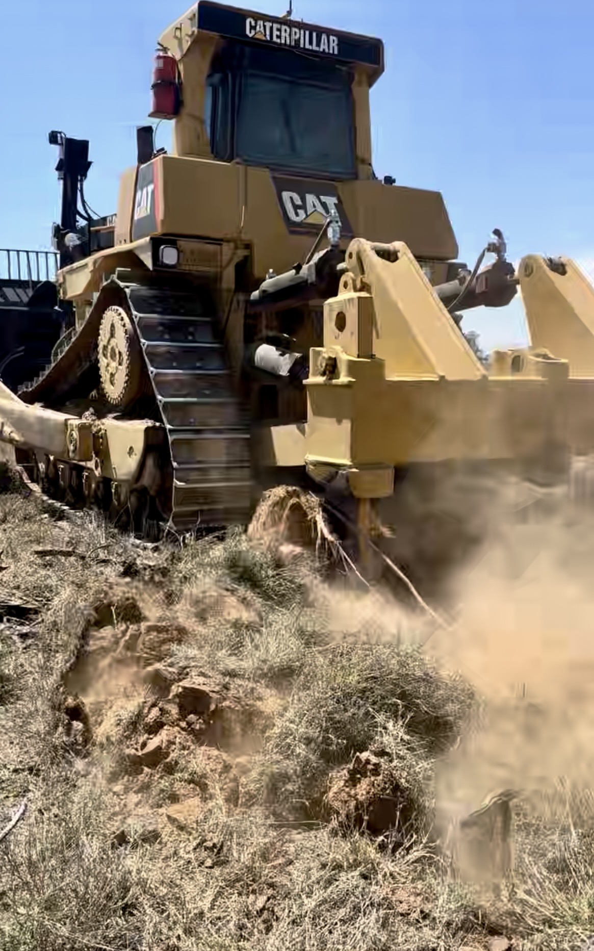 CAT Caterpillar dozer working on an earthmoving project in Central Queensland